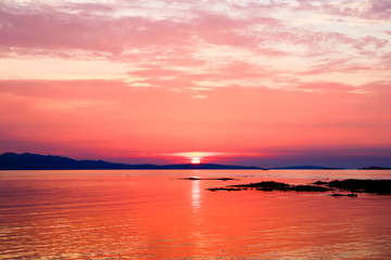 sunset above the sea