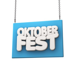 Oktoberfest Typo Schild Kette BW