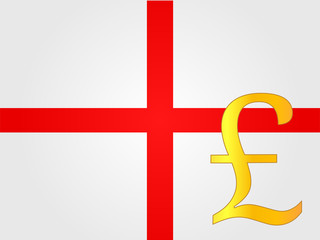 Obraz premium Pound Currency Sign over the English Flag EPS 10