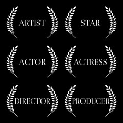 Film Stars Laurels Black and White 1