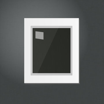 White Frame Template Hanging on a Black Wall EPS10