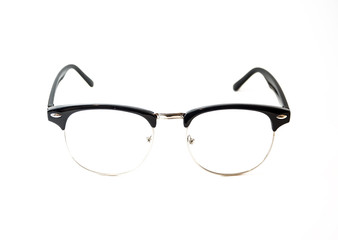 Black Eye glasses retro hipster look, isolated on white backgrou