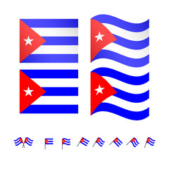 Cuba Flags EPS 10