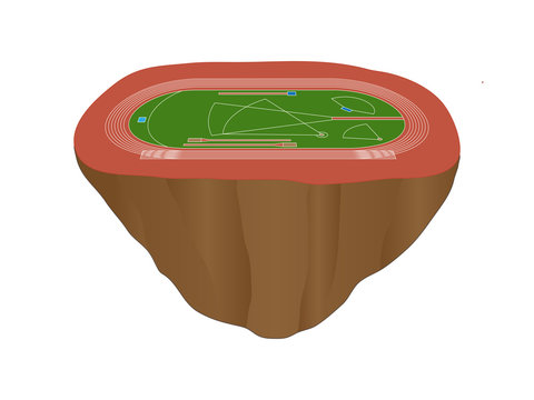 recommend clip art: Athletics Field with Red Track Floating Island