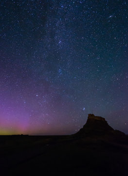 Lindisfarne Castle and Northern Lights