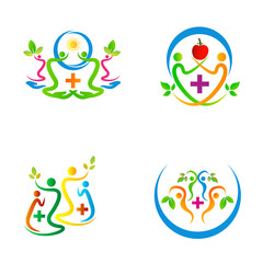 The purpose of the health care family design used for hospital and medical logos.