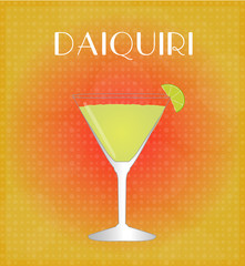 Drinks List Daiquiri with Red & Golden Background EPS10