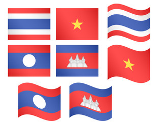 Asian Flags 2 EPS 10