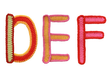 letters handmade knitted