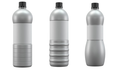Plastic bottles mockup isolated on white background