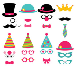 Birthday party photo booth props © lattesmile