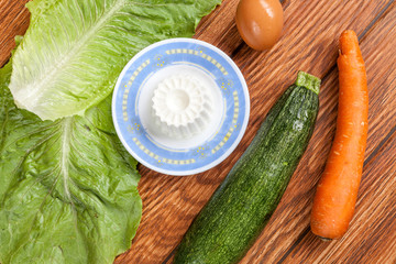 ingredients for a salad of zucchini