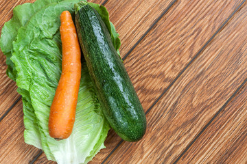 ingredients for a salad of zucchini