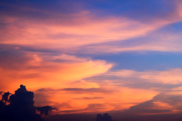 clouds on sky in the evening