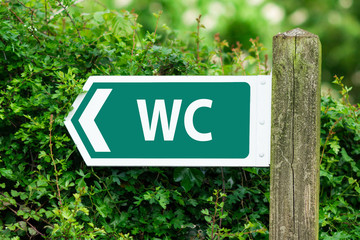 Direction Arrow, Sign To WC in Green Color