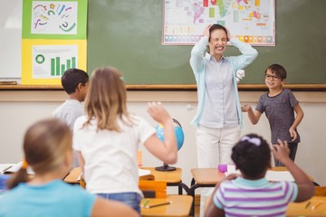 Pupils running wild in classroom