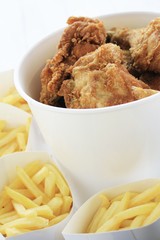 southern fried chicken and fries