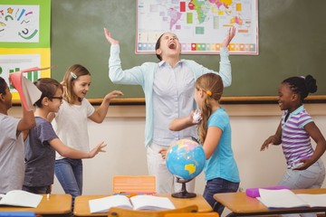 Pupils running wild in classroom