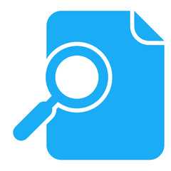 Icono documento simbolo busqueda azul