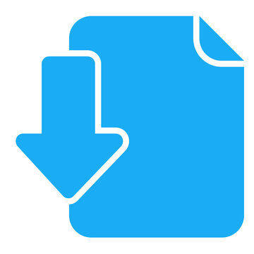 Icono documento simbolo bajar azul