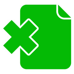 Icono documento simbolo error verde