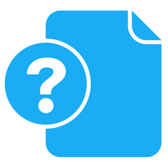 Icono documento simbolo interrogacion azul