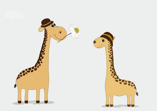 Two cute giraffes hats