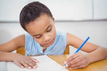 Pupil writing into a notebook