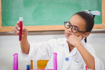 Student using a chemistry set