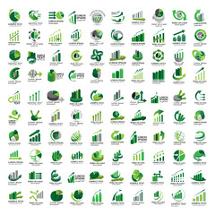 Graph Icons Set - Isolated On White Background - Vector Illustration, Graphic Design, Editable For Your Design
