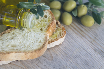 olives, oil and bread