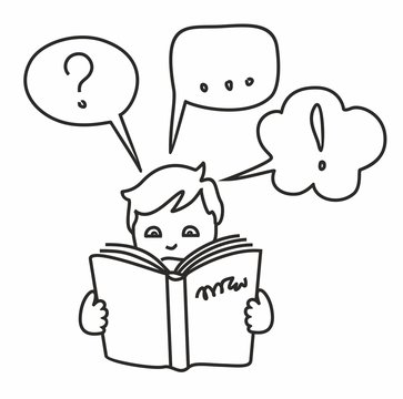 Read a book, get information, questions, answers, thoughts, outline drawing. 