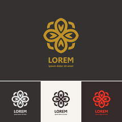 Flower logo. Vector sign emblem