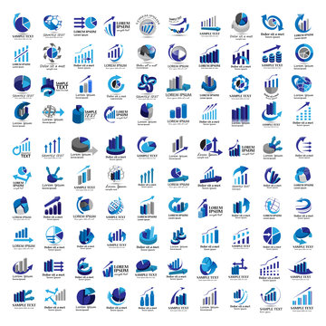 Graph Icons Set - Isolated On White Background - Vector Illustration