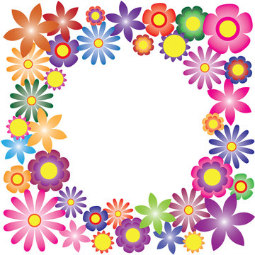 Colorful flowers vector for background