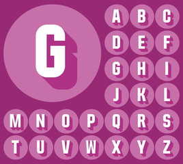 Colorful minimalistic vector alphabet in condense style. Uppercase letters