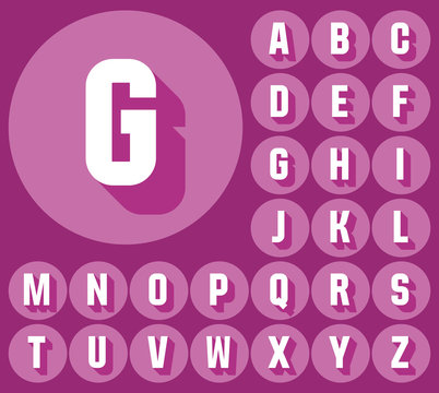 Colorful minimalistic vector alphabet in condense style. Uppercase letters