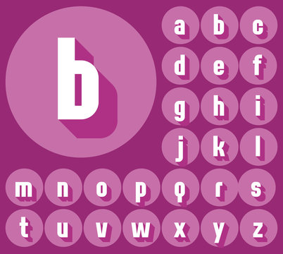 Colorful minimalistic vector alphabet in condense style. Lowercase letters