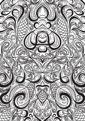 Cover ornament pattern playing cards or book with calligraphic decorative elements background.Vintage floral hand drawn illustration.Arabic Motif.Retro banner, invitation, wedding card, scrap booking.