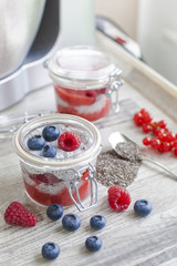 Chia seed pudding with berries