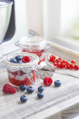 Chia seed pudding with berries