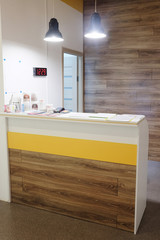 The image of a reception desk