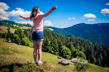 Fototapeta premium Woman Hiker in Romania