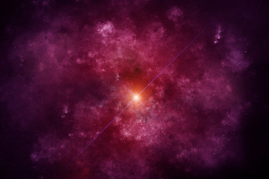 Purple Nebula in deep space