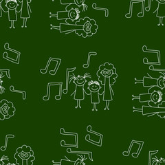 Blackboard. School. Seamless vector pattern