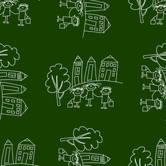 Blackboard. School. Seamless vector pattern