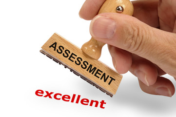 assessment marked on rubber stamp with excellent copy