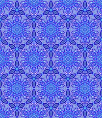 Tapeten Blauw herhalend patroon © kokandkok