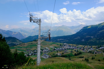 ski lift track in the summer