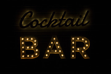 electric bulb sign of a Cocktail Bar